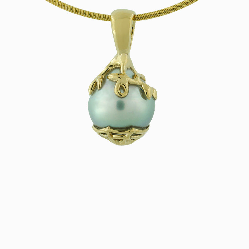 Tahitian pearl pendant gold plated - Te Ora