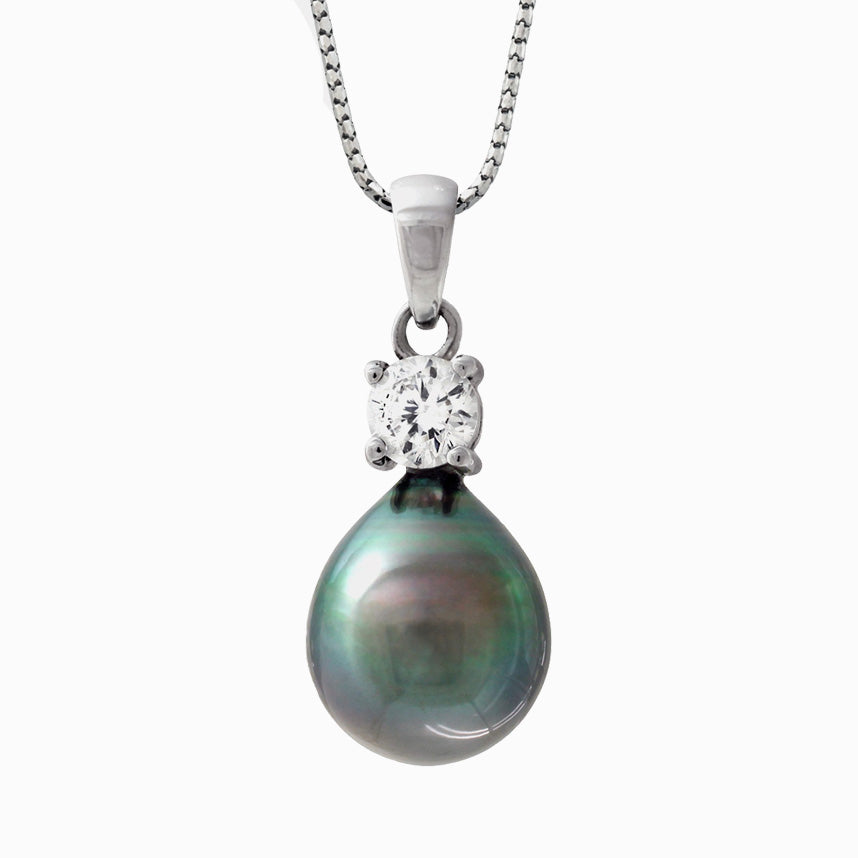 Tahitian pearl pendant - Sterling silver