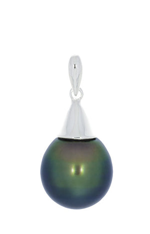 Tahitian pearl pendant in sterling silver - Timeless Elegance - PESVPE00073