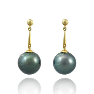 Tahitian pearl earrings in gold plated - Timeless Elegance - EAGPPE00007