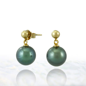 Tahitian pearl earrings in gold plated - Timeless Elegance - EAGPPE00009