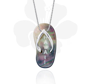 Tahitian pearl pendant in silver - Aloha! - PESVMP00002