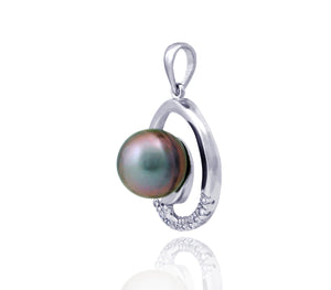 Tahitian pearl pendant - Silver - Circle of Life - PESZPE00075