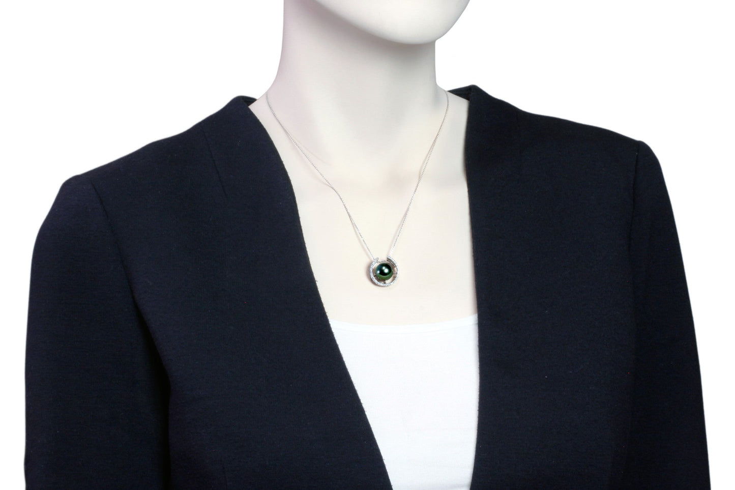 Tahitian pearl pendant in silver - dewdrops collection -