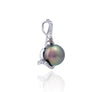 Tahitian pearl pendant in silver - Rainbow drops- PESZPE00074