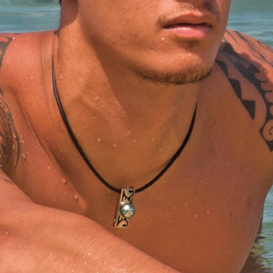 Necklace tahitian pearl Men