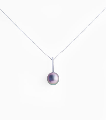 Tahitian pearl necklace - 18K White Gold
