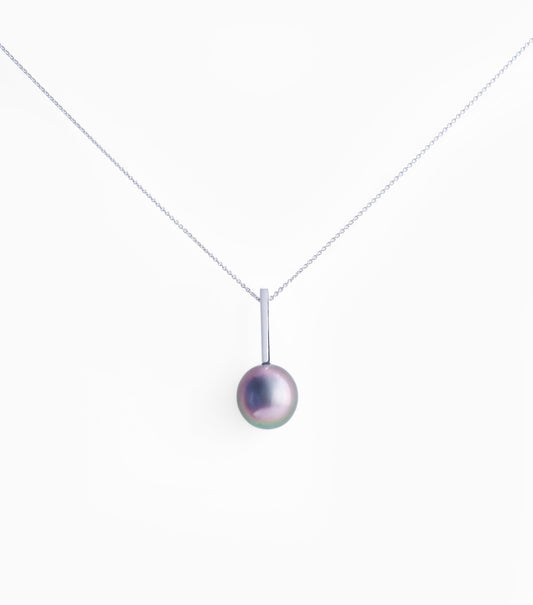Tahitian pearl necklace - 18K White Gold