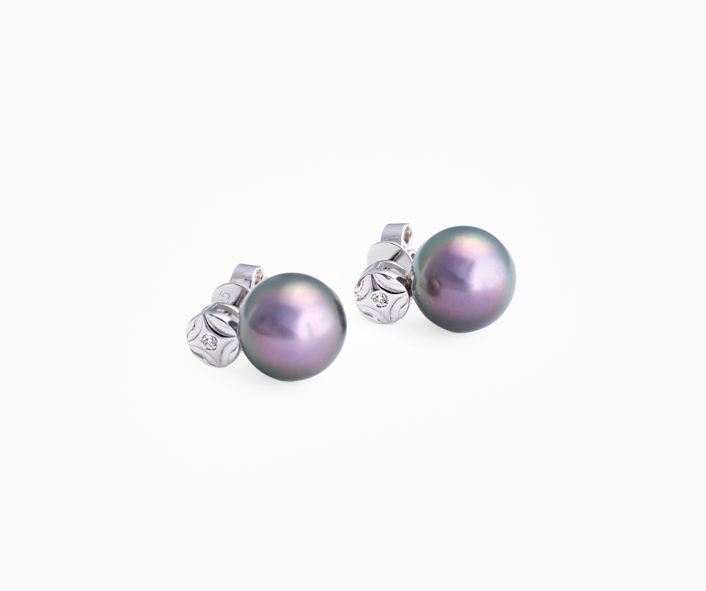 Tahitian pearls earrings in silver - Tahiti Pearl Market