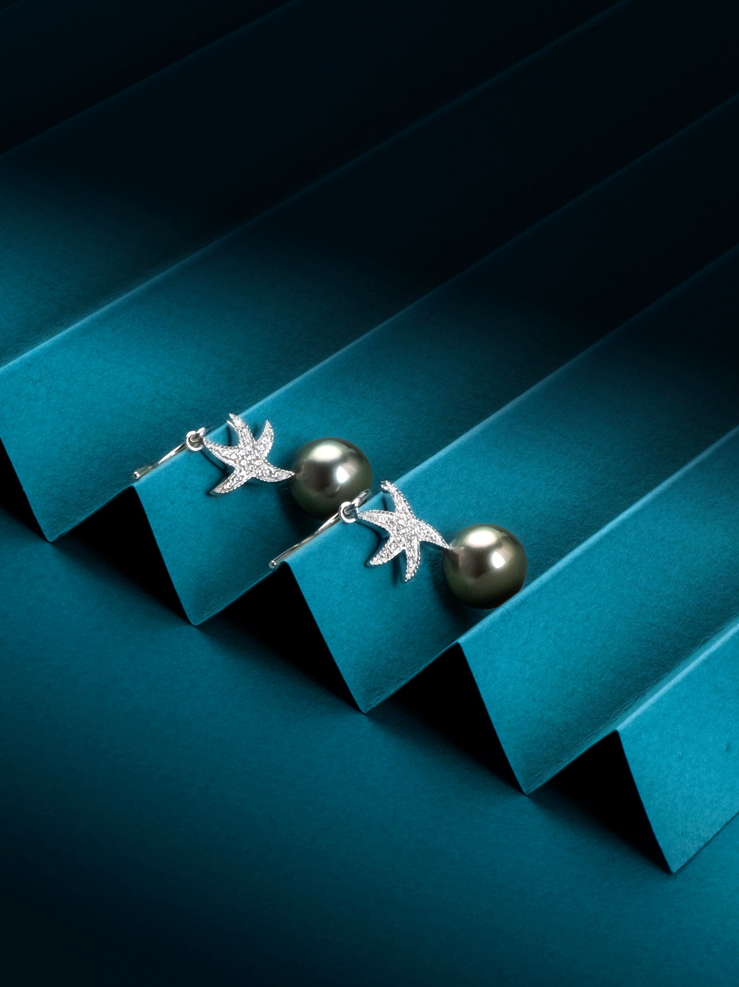Tahitian pearls earrings in silver - Starfish