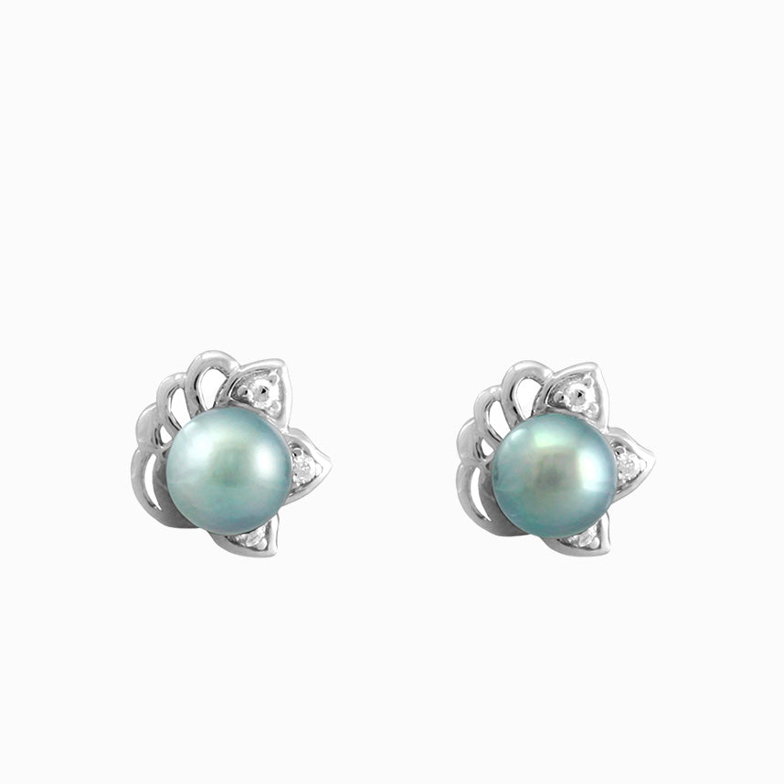 Tahitian pearl earrings - Sterling silver