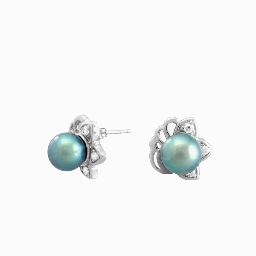 Tahitian pearl earrings - Sterling silver