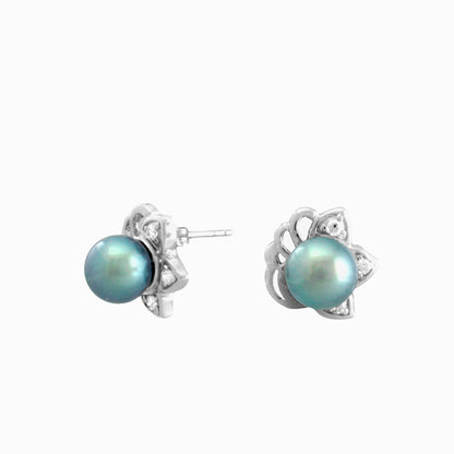 Tahitian pearl earrings - Sterling silver
