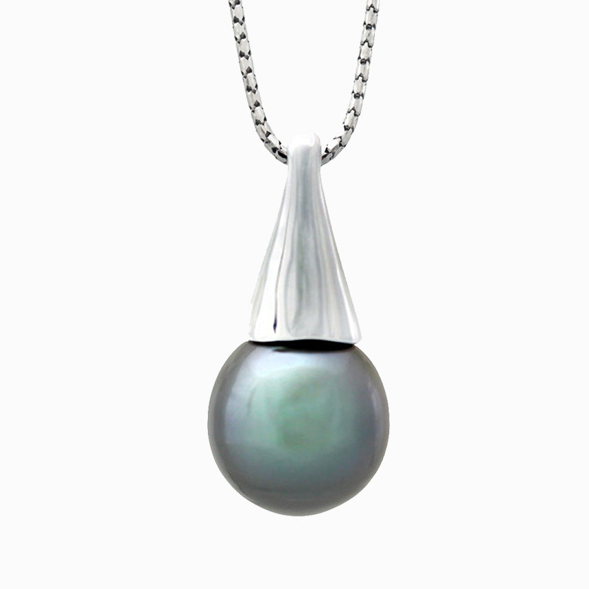 Tahitian pearl pendant - Sterling silver