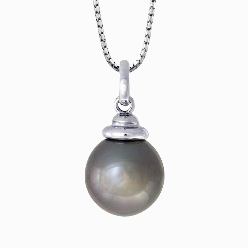 Tahitian pearl pendant - Sterling silver