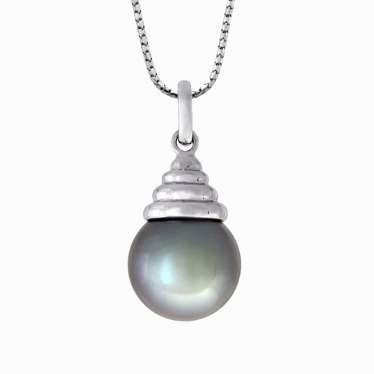 Tahitian pearl pendant - Sterling silver
