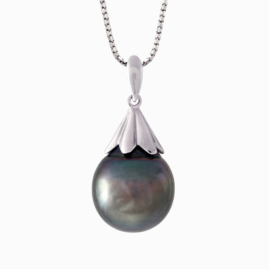 Tahitian pearl pendant - Sterling silver