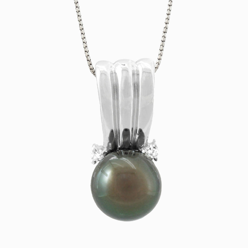 Tahitian pearl pendant - Sterling silver