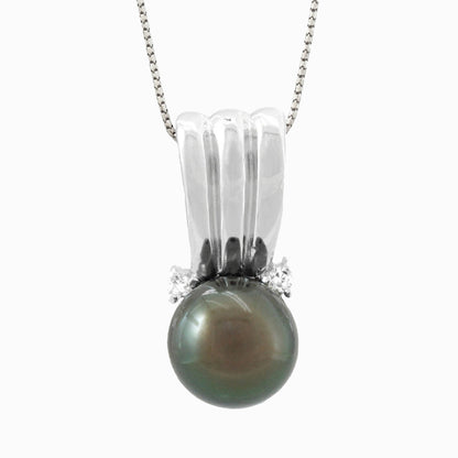 Tahitian pearl pendant - Sterling silver