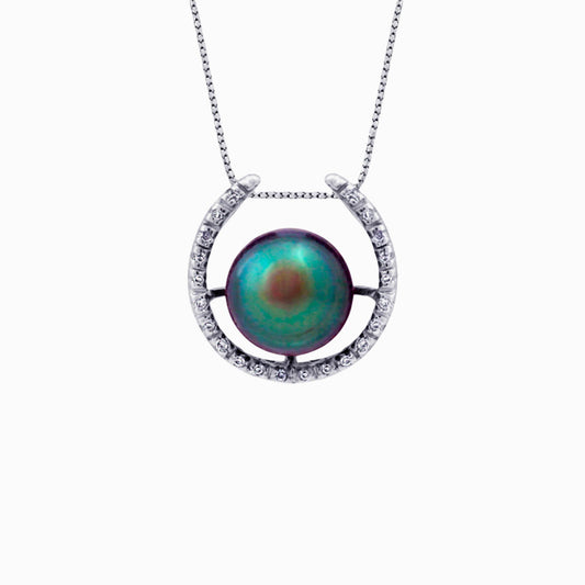 Tahitian pearl pendant in silver - dewdrops collection -