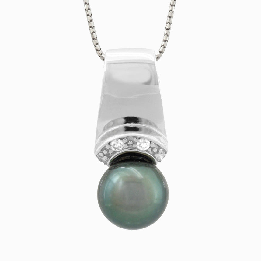 Tahitian pearl pendant - Sterling silver