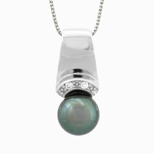 Tahitian pearl pendant - Sterling silver