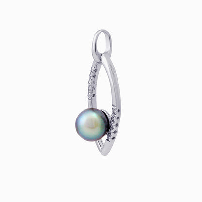 Tahitian pearl pendant in silver - Aloha!
