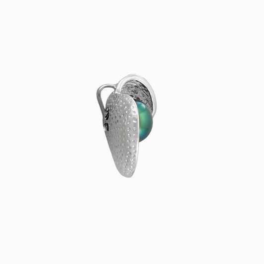 Tahitian pearl pendant in silver - Heart collection