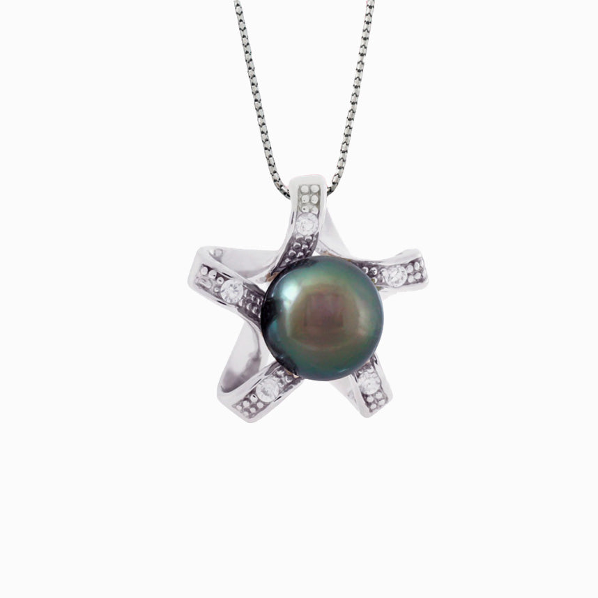 Tahitian pearl pendant in silver - Tiare Tahiti