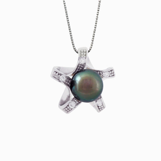Tahitian pearl pendant in silver - Tiare Tahiti