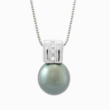 Tahitian pearl pendant - Sterling silver