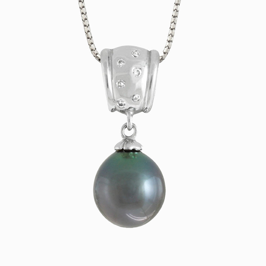 Tahitian pearl pendant - Sterling silver