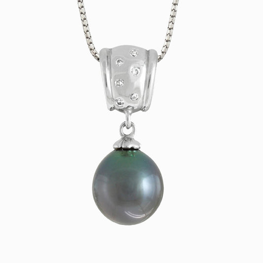 Tahitian pearl pendant - Sterling silver