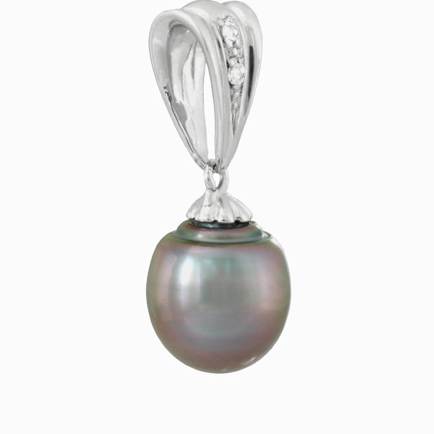 Tahitian pearl pendant - Sterling silver