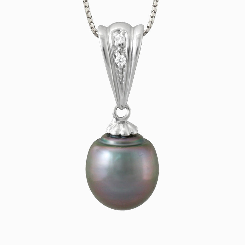 Tahitian pearl pendant - Sterling silver