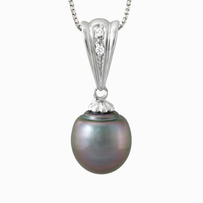 Tahitian pearl pendant - Sterling silver