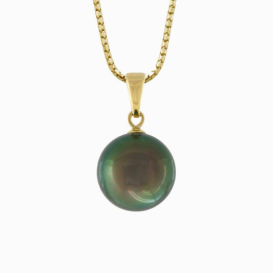 Tahitian pearl pendant in 18k yellow gold - Timeless Elegance