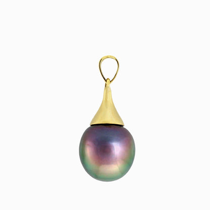 Colgante de perlas de Tahití - oro amarillo de 18 k
