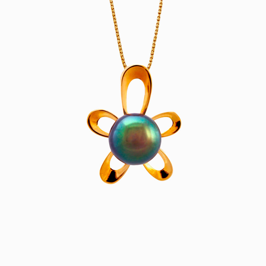 Tahitian pearl pendant in 18k yellow gold - Tiare Tahiti