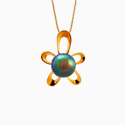 Tahitian pearl pendant in 18k yellow gold - Tiare Tahiti