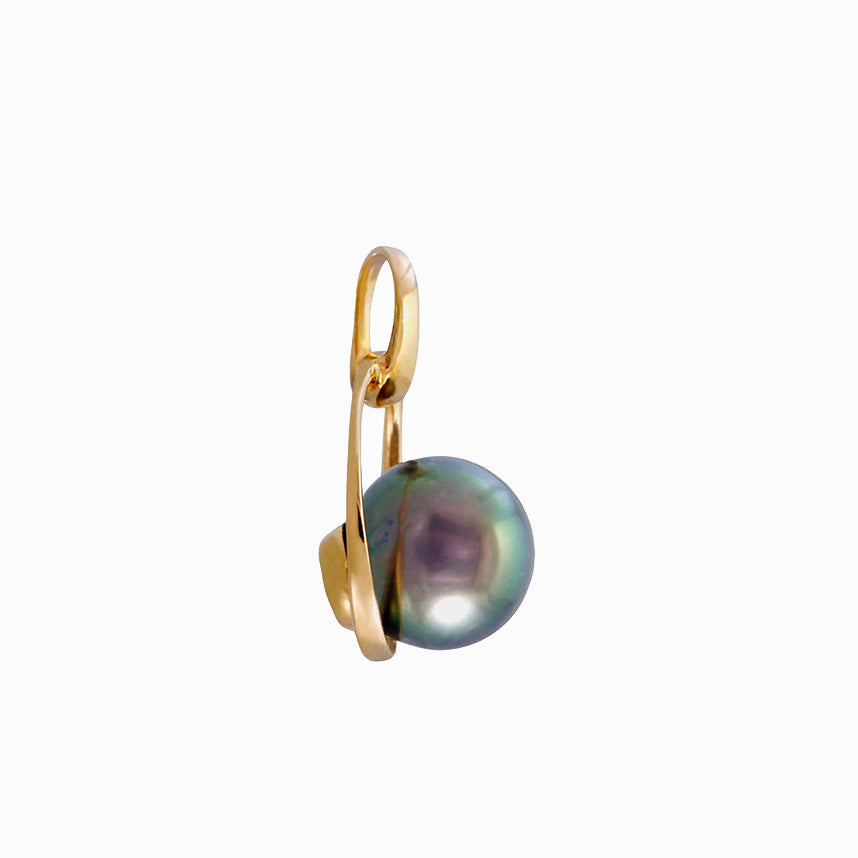Tahitian pearl pendant 18k yellow gold - Circle of Life
