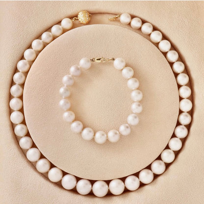 White tahitian pearls necklace bracelet