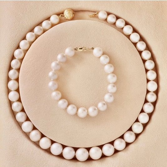 White tahitian pearls necklace bracelet