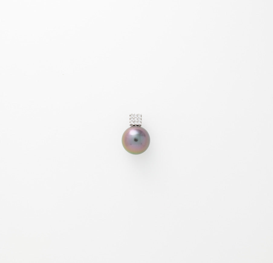 White Gold pendant tahitian Pearls diamonds l'Idéal