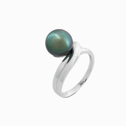 Bague perle de Tahiti - o blanc 18 quilates