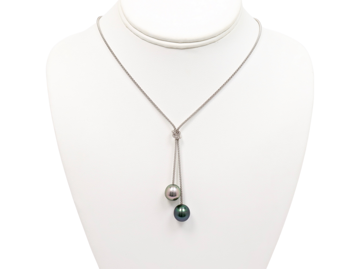 "Toi & Moi" pearl necklace with Two Tahitian Pearls.