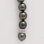 Tahitian pearl strand - 18K white gold clasp with diamond - C4OGD111
