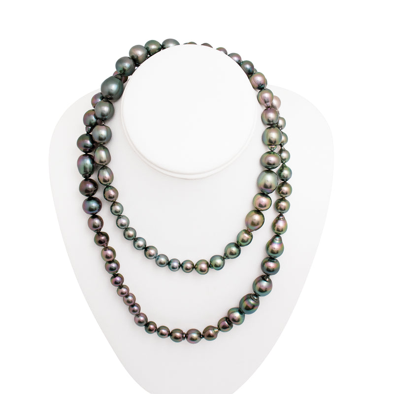 Tahitian pearl strand - Silver clasp - C6AXX683