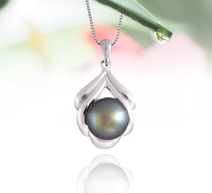 Colgante de perlas de Tahiti en plata - Colección Dewdrops - PESVPE00479