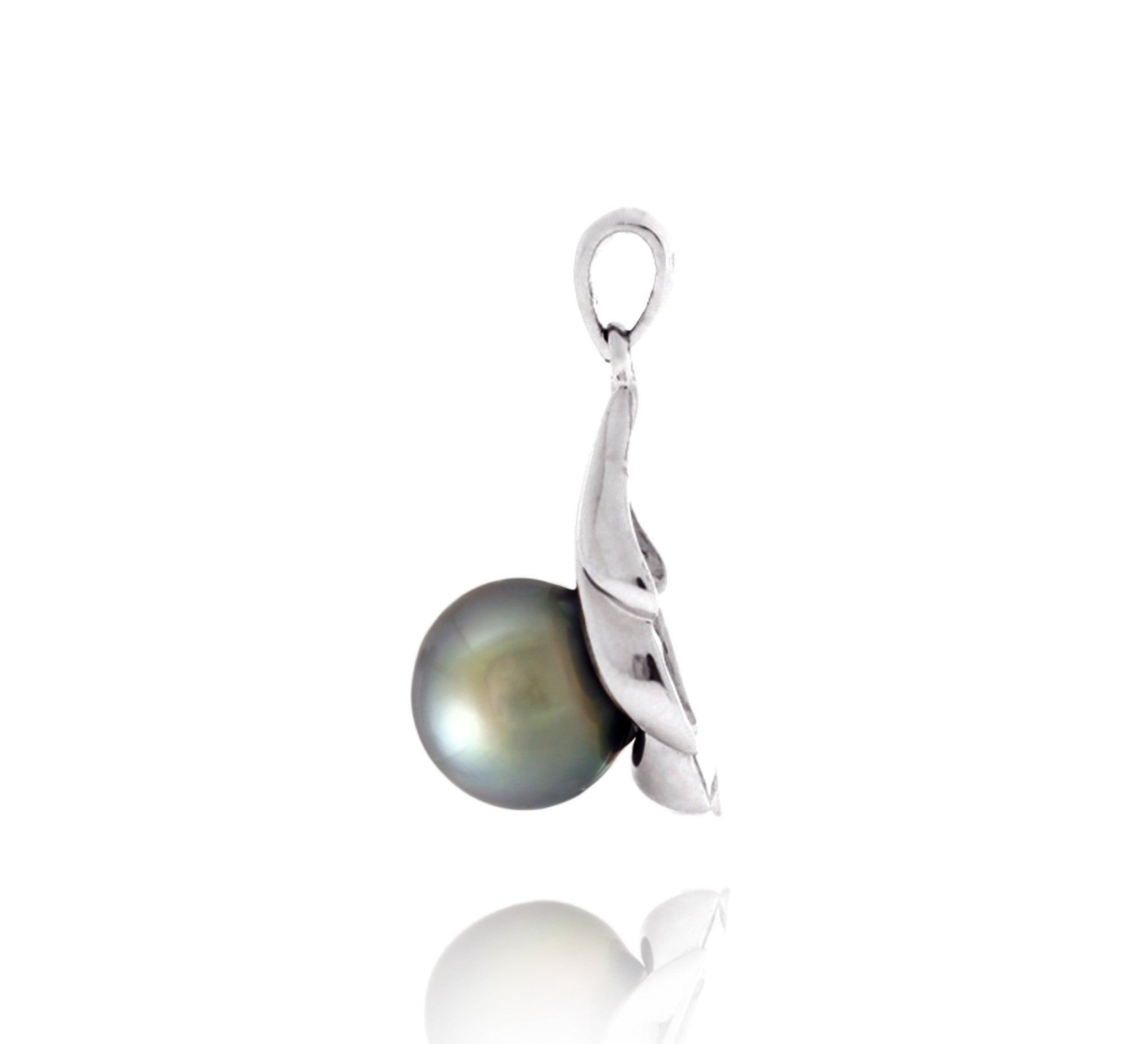 Tahitian pearl pendant in silver - Dewdrops collection - PESVPE00479